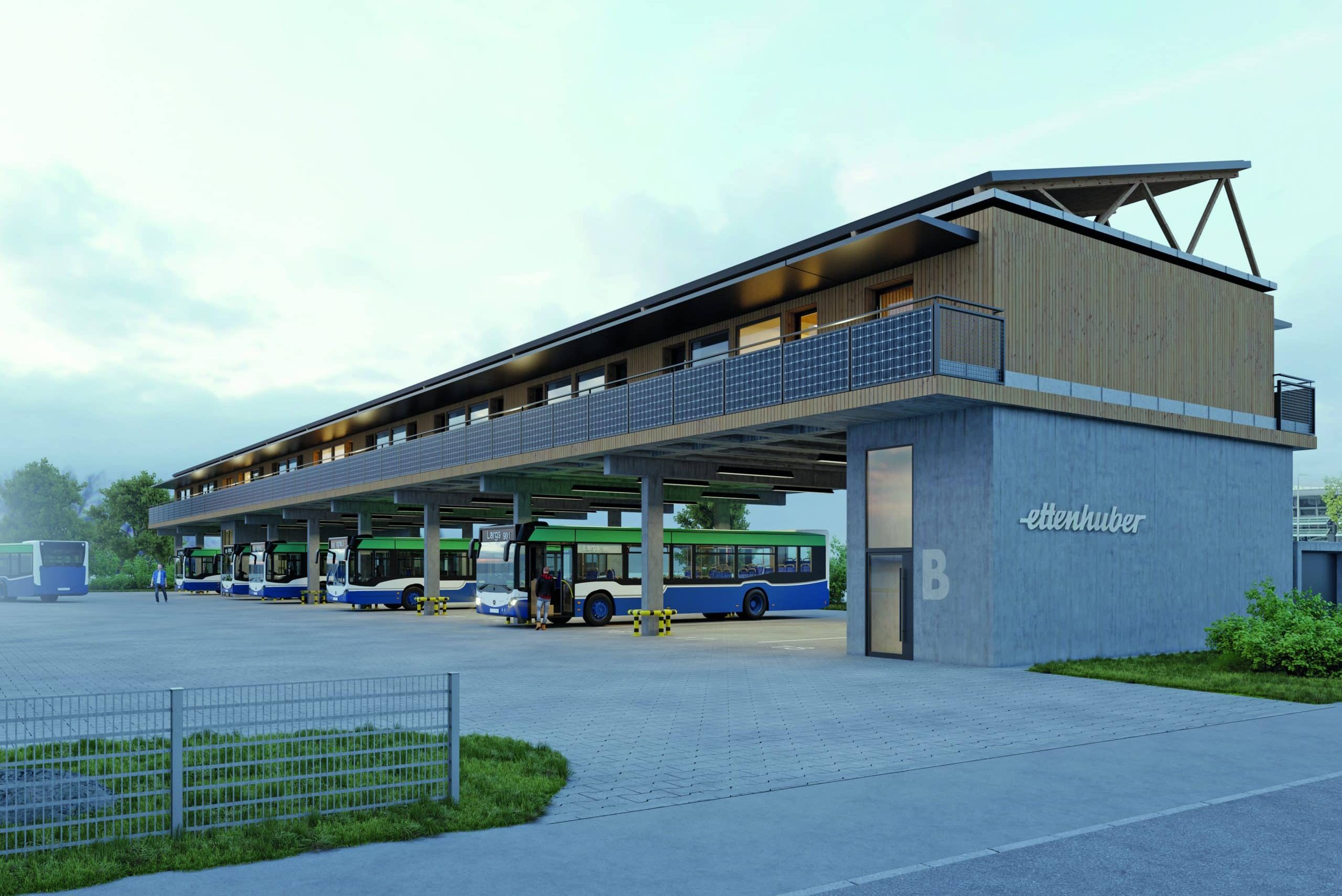 Modernes Betriebsgebäude mit Fertigteilen
